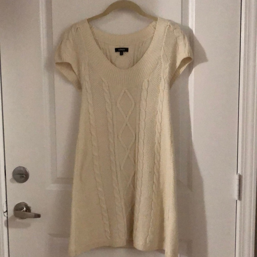 White sweater dress